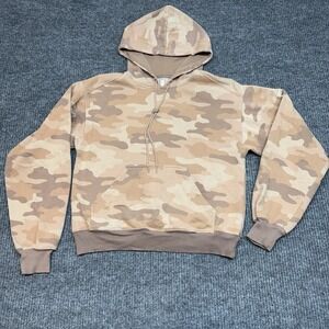 Fabletics Brown Camo Hoodie Womens Pullover Activewear Sweatshirt